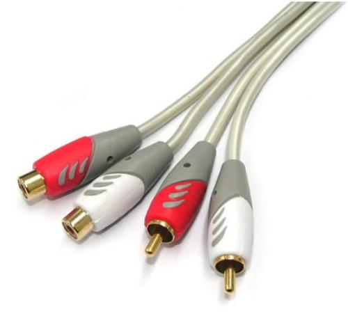2 RCA Plug to 2 RCA Jack cable 1.8m
